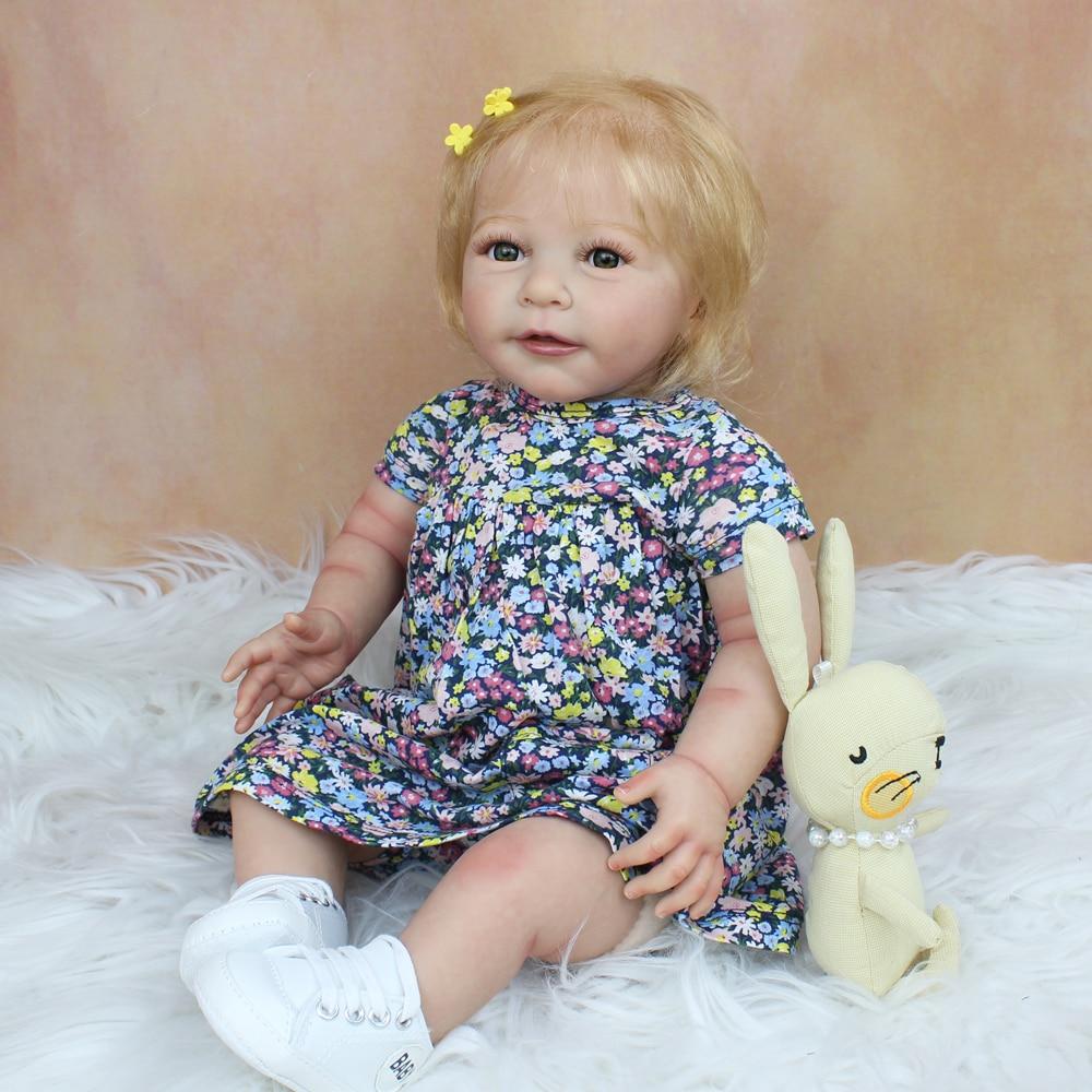 BZDOLL 55 см, мягкая силиконовая кукла реборн с 3D-краской, с кровеносными сосудами, 22 дюйма, блондинка Лиза, одевается как настоящая игрушка для девочек Bebe