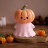 Halloween Statue Pumpkin Ghost Shape Figurine Pink Resin Statue Handheld Halloween Tabletop Decoration