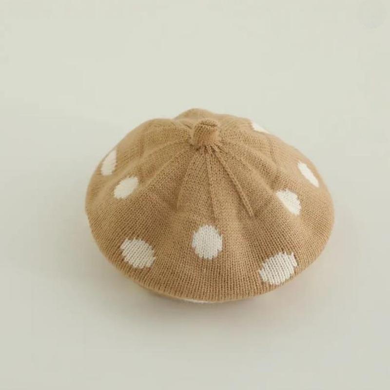New Autumn Winter Baby Beret Dot Boys and Girls Knitted Hat Outdoor Warm Crochet Beanies Cap Outdoor Fashion Kids Hat Head Cover