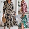 Autumn and Winter Casual Flower-shaped Waist-cinching Long-sleeved Ruffled Dress Women's Wear
