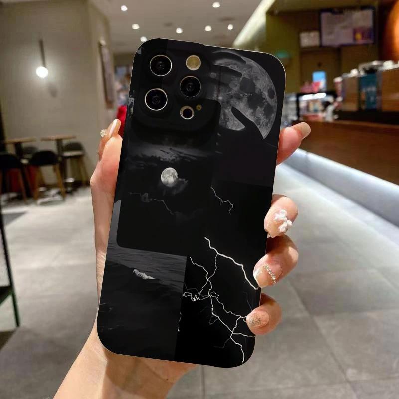 Чехол для iPhone 15 Чехлы для iPhone 14 Pro Max Чехол Темный ночной пейзаж Окрашенный чехол для телефона для iPhone 13 12 11 XS XR X 7 8 Plus Чехол