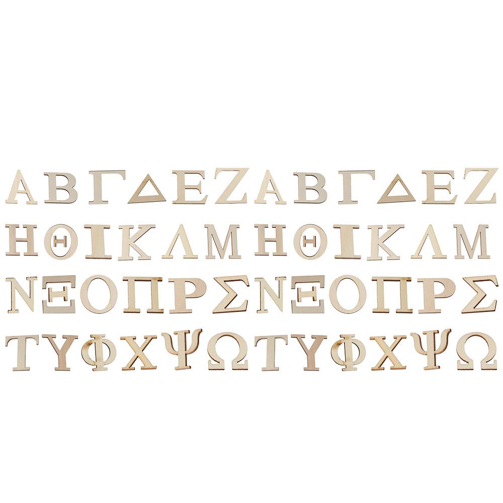Wooden Greek Alphabet Log Color Blank Letters Art Deco Wooden Decoration Crafts