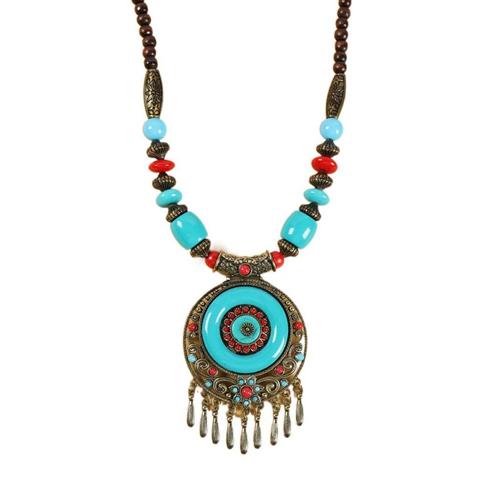 Necklace Tibetan Jewelry Forehead Pendant Ethnic Tassel Necklace Ethnic Head Chain Bohemia Tiara
