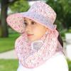 Fashion Flower Bucket Hat Face  Neck Protection Fisherman Hat New Beach Cap  Spring Summer