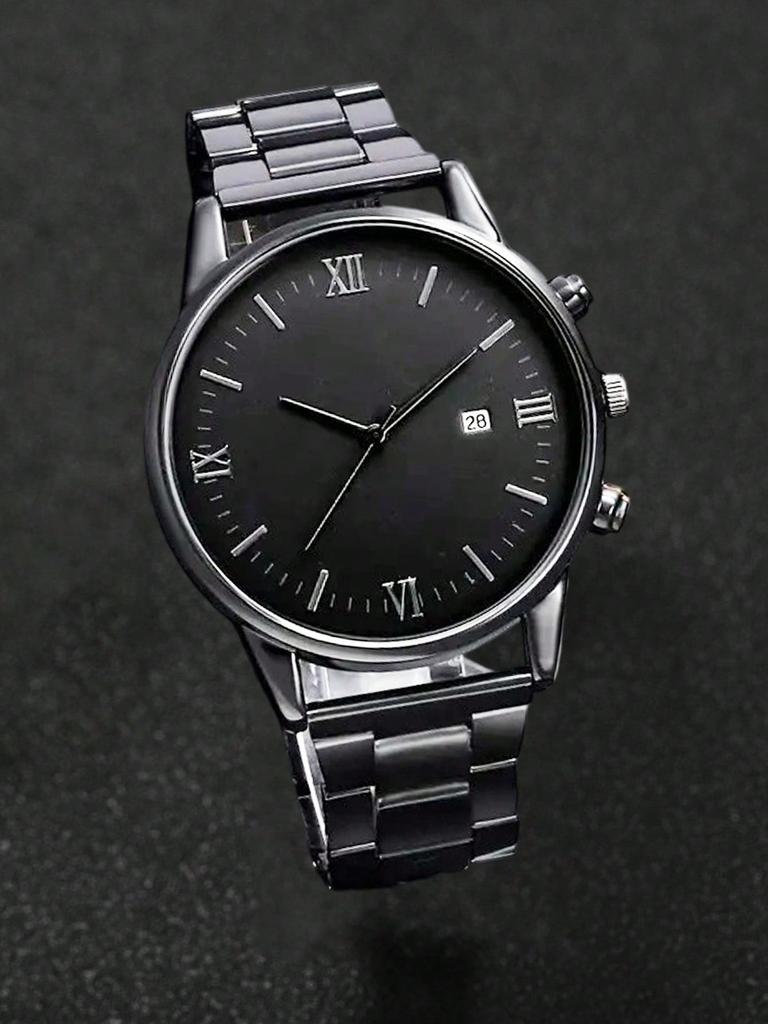 1pc-Men's Simple Fashion Analog Round Calendar Quartz Watch, Gift for Him, Stylish Timepiece for Daily Wear