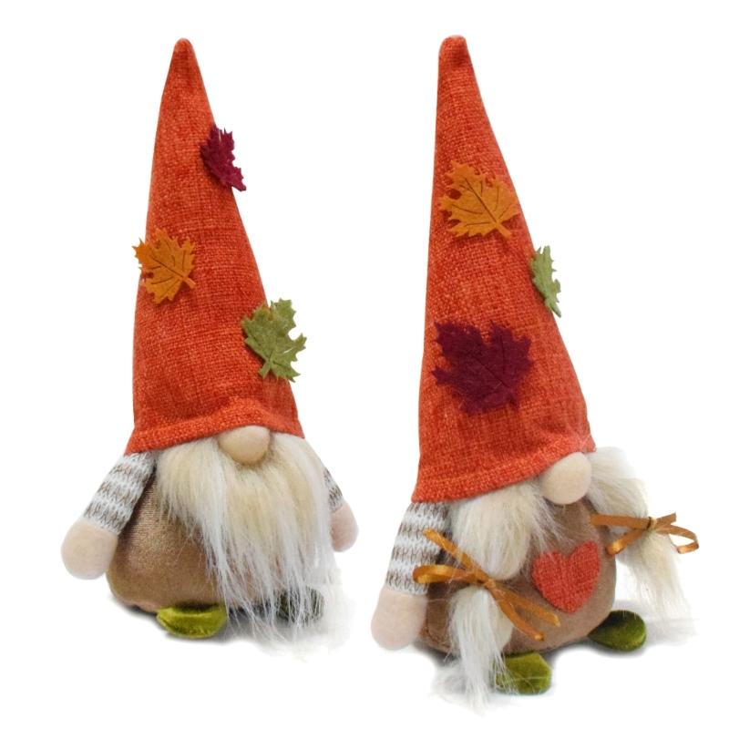 Осенние Кленовые Гномы Кукла Мягкая Фланелевая Ткань Ручная Работа Сезонный Дисплей Для Украшения Каминной Полки И Декоры Для Подарков
