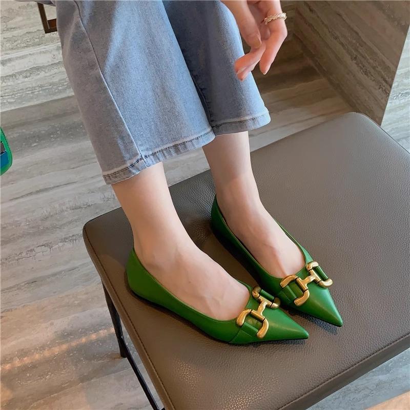 Модные балетки для женщин Весна и Осень 2025 Новые туфли с острым носком женские больших размеров 42 43 44 лоферы женские роскошные туфли