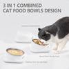 Cat Bowls Elevated Tilted Whisker Friendly Cat Food Bowls for Indoor Cats Shallow Food Dishes Stainl Steel Slanted Flat Plastic