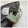 Chic Simple Solid Color Pearl Chain Tote Bag For Trendy Summer Casual Outfits