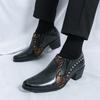 Мода 2025 Лето Ботильоны Повседневная Кожаная Обувь Мужская Средний Каблук Сандалии Боковые Лоферы Ботинки на Молнии Вырезы Дышащие Zapatos