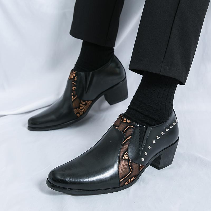 Мода 2025 Лето Ботильоны Повседневная Кожаная Обувь Мужская Средний Каблук Сандалии Боковые Лоферы Ботинки на Молнии Вырезы Дышащие Zapatos