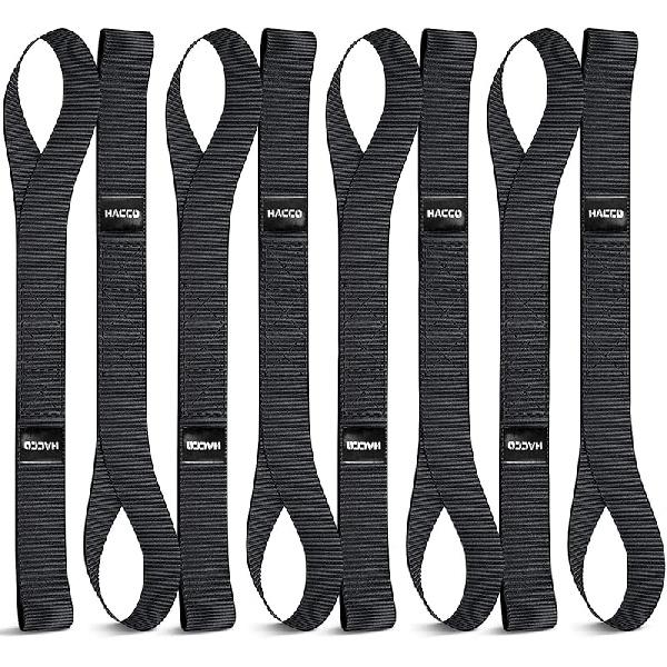 8PK Soft Loop Motorcycle Tie-Down Straps, 1.6 X 17Inch 10000LB Break Strength, Heavy Duty Tie Down Loops For Securing ATV, UTV, Dirt Bike, Lawn &