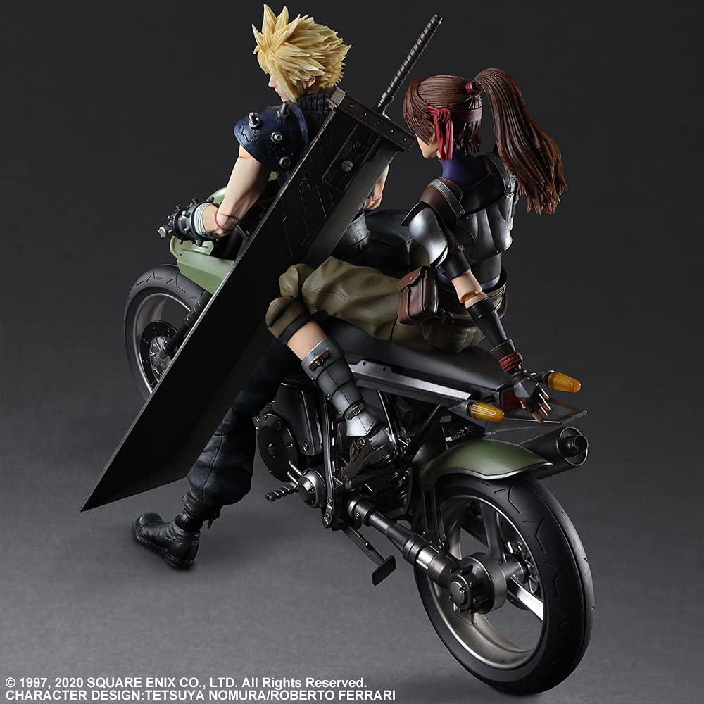 Final Fantasy VII Remake PLAY ARTS Kai Джесси, Клауд и Набор Мотоцикл ПВХ Раскрашенные Подвижные Фигурки