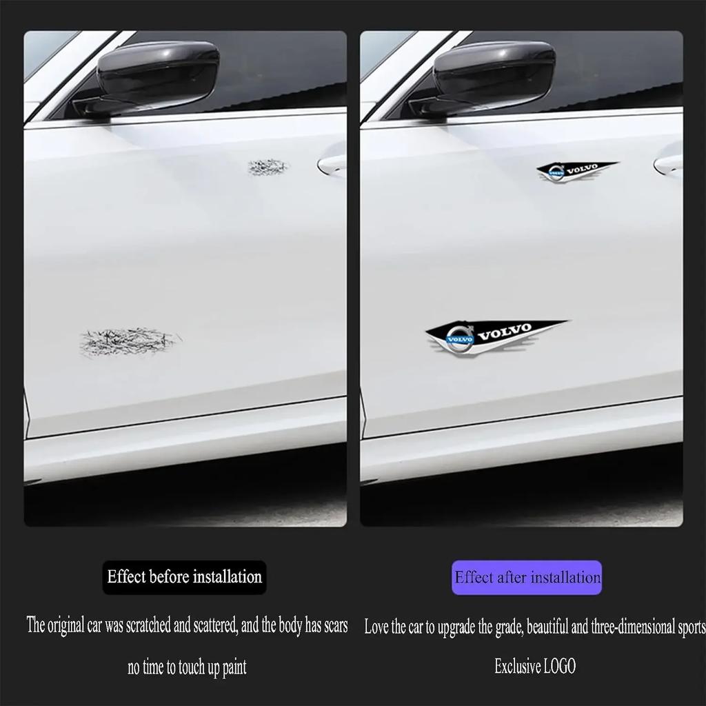 4pcs car bumper scratch sticker Volvo S60 XC60 S90 XC90 universal car sticker car door scratch decorative sticker.Quick delivery