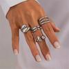 4Pcs Stackable Adjustable Open Rings Irregular Finger Ring Jewelry Geometric Rings Set  for Women