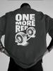Unisexs Retro Gym Quote Tshirt Cotton Oversized Tee One More Rep Barbell Graphic Design Streetwear Casual Top For Summer