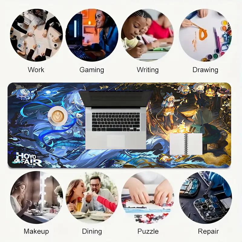 1Pc Fantasy World Adventure Gaming Mouse Pad Keyboard Desk Mat Non-slip Rubber Lock Edge Waterproof Computer Mousepad for Office Home Decor S1846