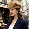 Fedoras Bow Fedora Hat French Style Woolen Beret Vintage Medicine Box Hat  Autumn and Winter