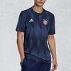 Adidas Футбольная рубашка с короткими рукавами для предматчевой разминки ФК Бавария Мюнхен 20-21 сезона, мужские топы синие FR6070