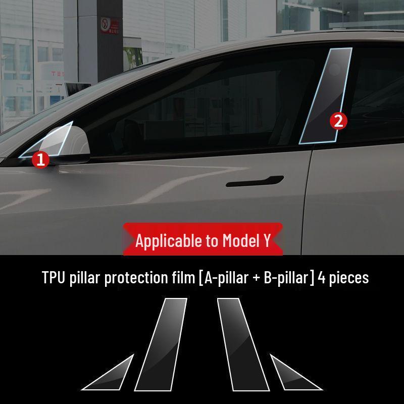 Уголок двери и накладка порога Model Y3, TPU пленка с защитой от царапин для защиты краски.