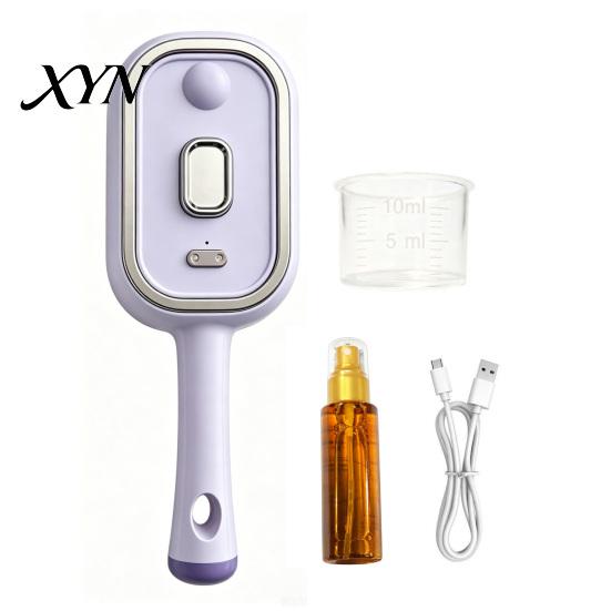 Fine Steam Output Brush Electric with Essence & Measuring Cup, Rechargeable Anti-Static Scalp Massaging Comb Massager Spray Brush, Frizz Control Hair