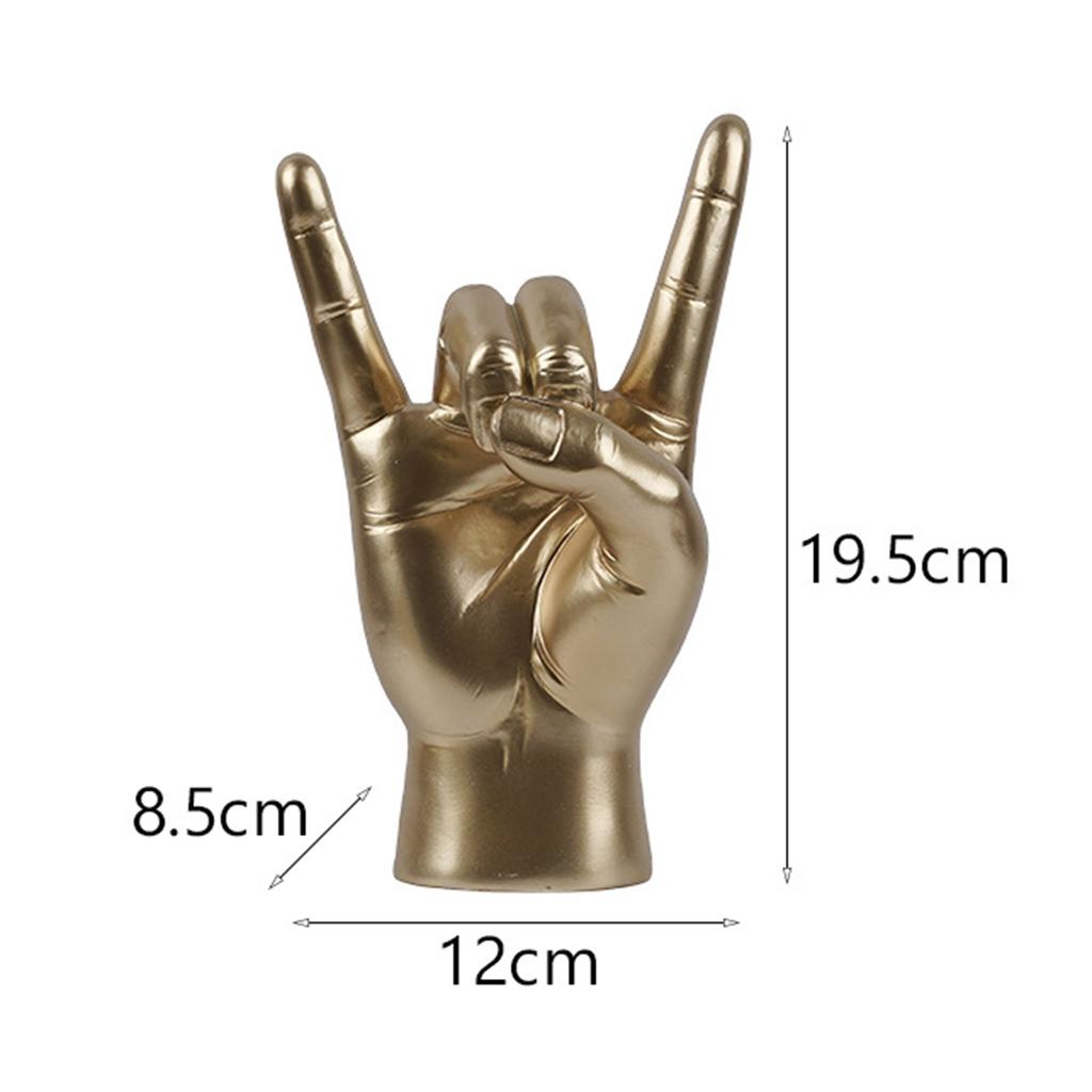 Rock Hand Gesture Statue Desk Collection Decorative Art Resin Craft Figurine for Apartment Cafe Office Living Room Decorations
