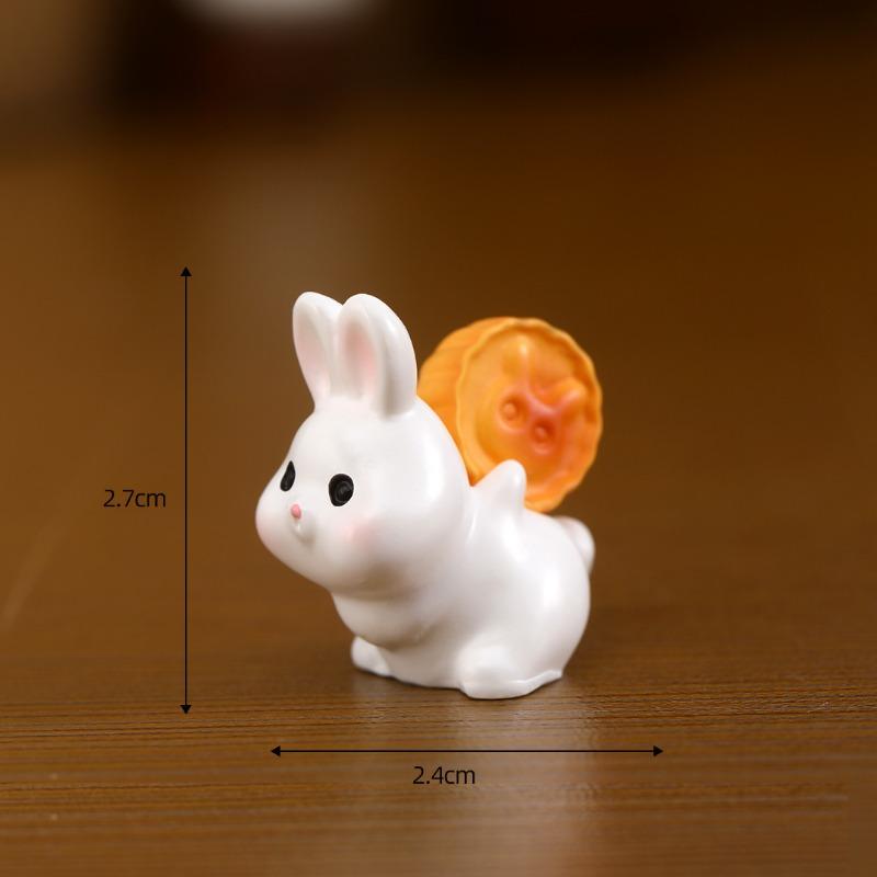 Mid-Autumn Festival Mooncakes Rabbit Figurines Decorative Gifts Accessories Car Office Desks and Small Ornaments