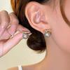 Silver Needle Simple Pearl Stud Earrings French Temperament High-End Earrings Niche Light Luxury Retro Versatile Earrings Women