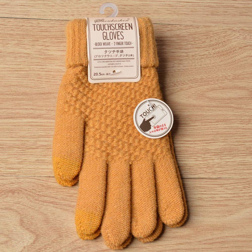 Full Magic Knitted Wrist Knit Female Winter Girl Guantes Screen Solid Women Gloves Warm Touch
