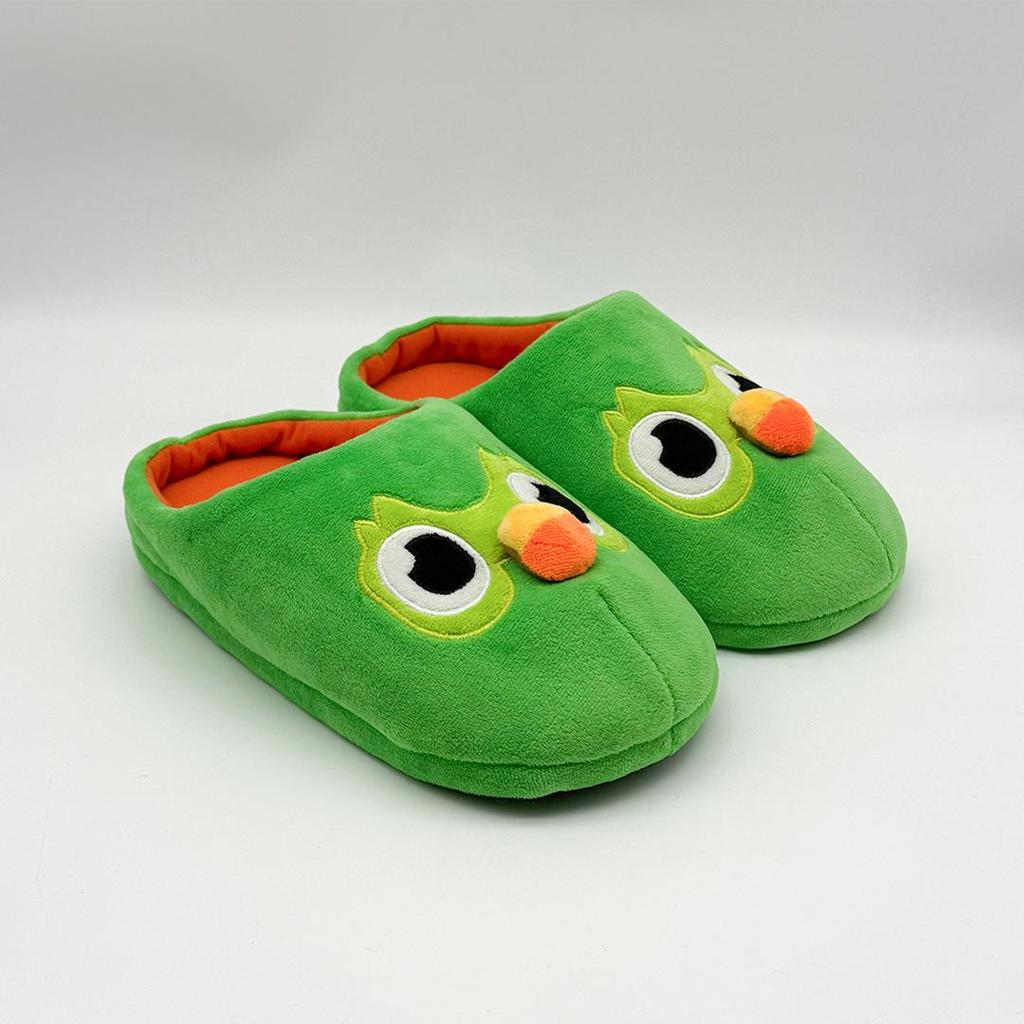 Домашние тапочки Duolingo Owl для изучения иностранных языков - Зеленый дизайн для дома, отдыха, спа