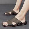 Foreign Trade Explosive Slippers Men's Summer Trend Non-slip and Deodorant Men's Cool Slippers Genuine Leather Outer Wear One-word Drag