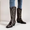 Cowboy Women Western Boots Autumn Winter Knee High Cowgirl Boots Pointed Toe Embroidery Great Quality Women Shoes Botas Mujer