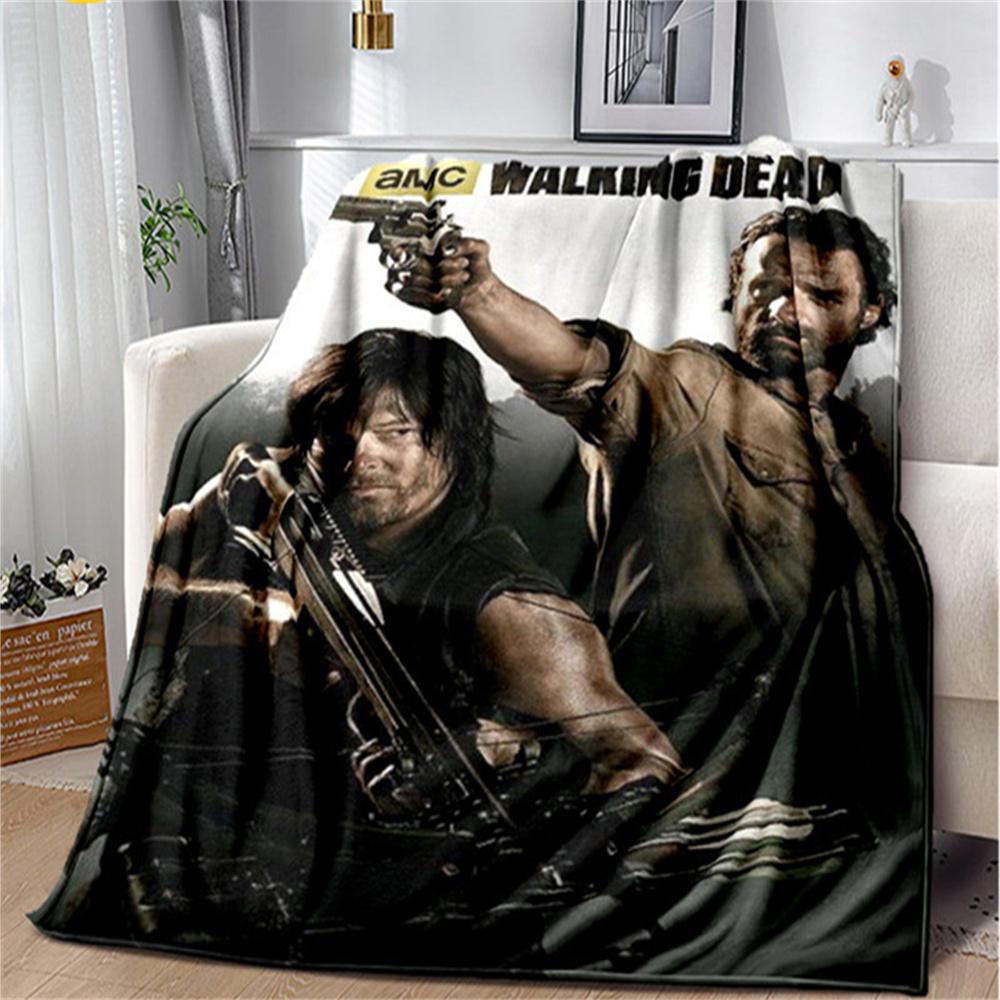 Мягкое плюшевое одеяло с изображением ужасов «Ходячие мертвецы», фланелевое одеяло, одеяло для гостиной, спальни, кровати, дивана, чехол для пикника Bettdecke