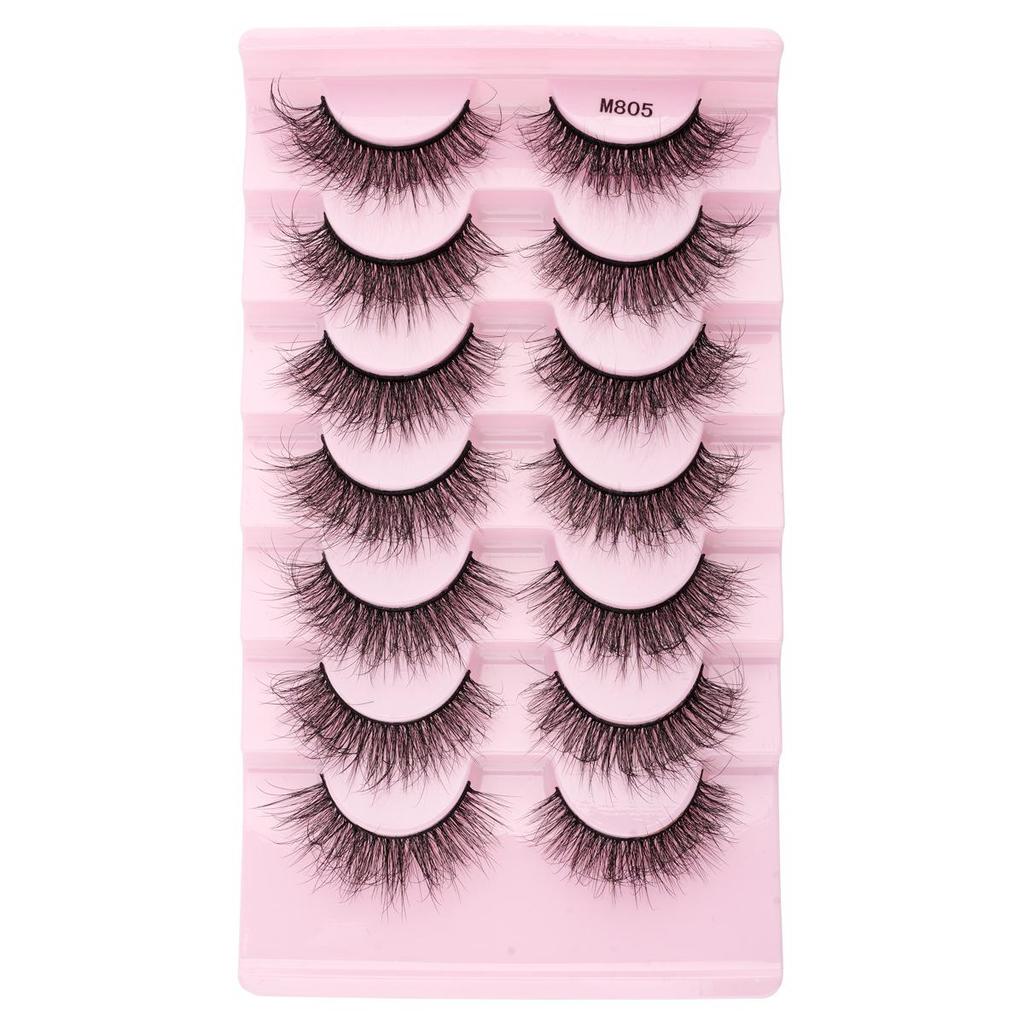 7 Pairs Fluffy 3D Eyelashes: Natural, Dense, Exaggerated Mess for a Bold European & American Look