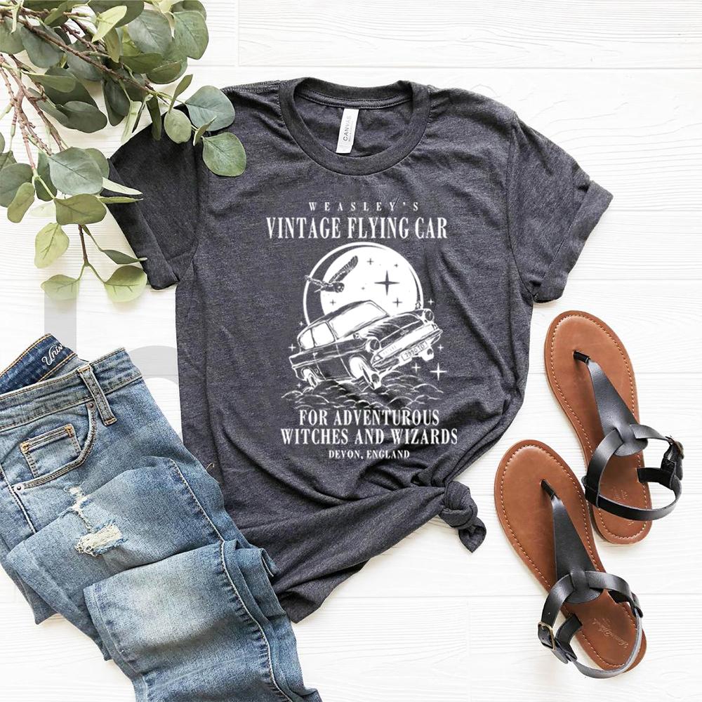 Vintage Fiying Car T Shirts Universal Shirt Unisex Harajuku Vintage Aesthetic ShortSleeve TShirts Oversized Streetwear Couples