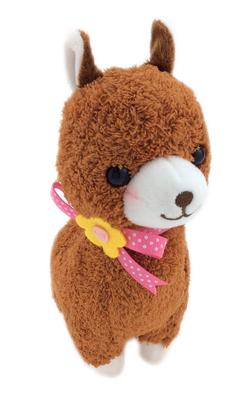 Милая плюшевая игрушка альпака, маленькая, коричневая, F0198
