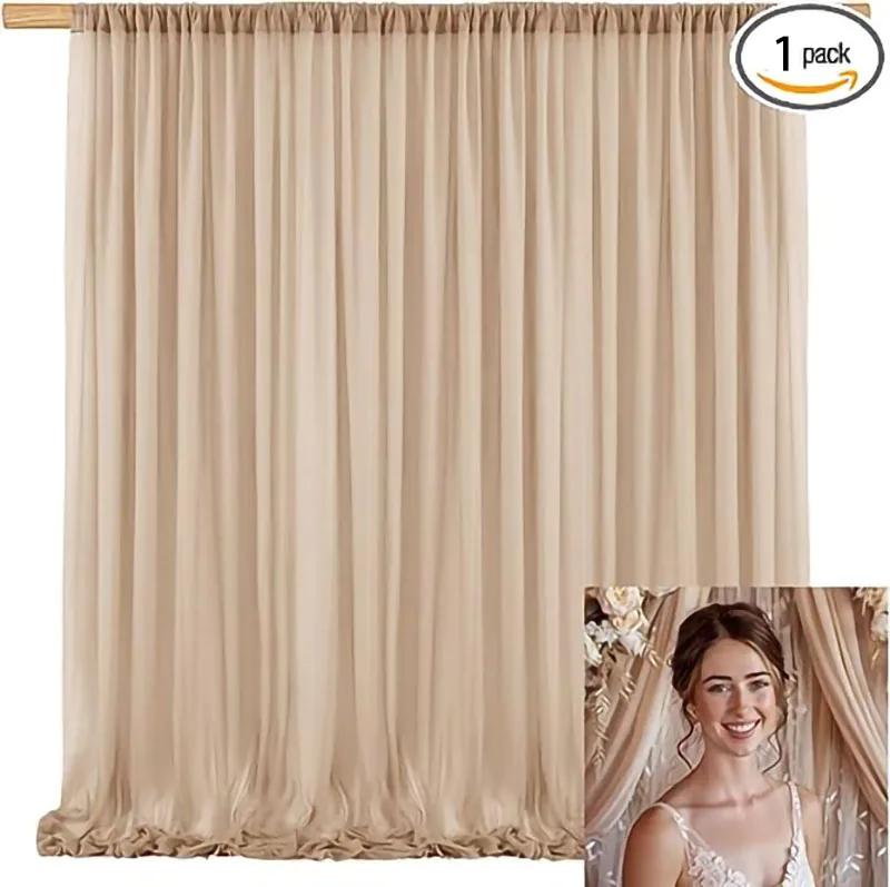 Chiffon Curtain Wedding Party Backdrop Baby Shower Drape Hotel Banquet Wrinkle Free Photo Background Wedding Curtain Decoration
