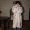 Женская новая куртка из меха енота с длинным лисьим мехом, большой меховой воротник, шуба, свободный повседневный тренчкот, толстый