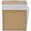 VidaXL Rectangular Laundry Basket Natural Bamboo