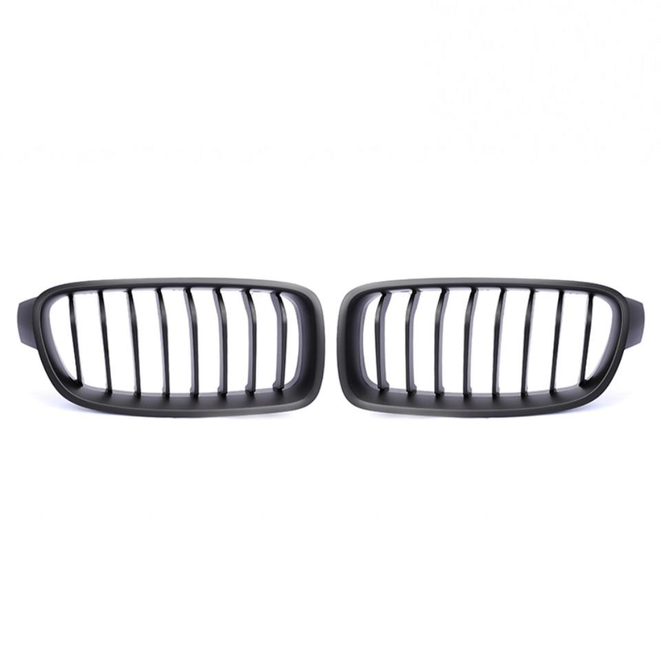 Для BMW 3 серии F30 F31 F35 2012-19 320i 325i 328i Блестящая решетка переднего бампера в стиле двойных линий Серебристая решетка в стиле Diamond