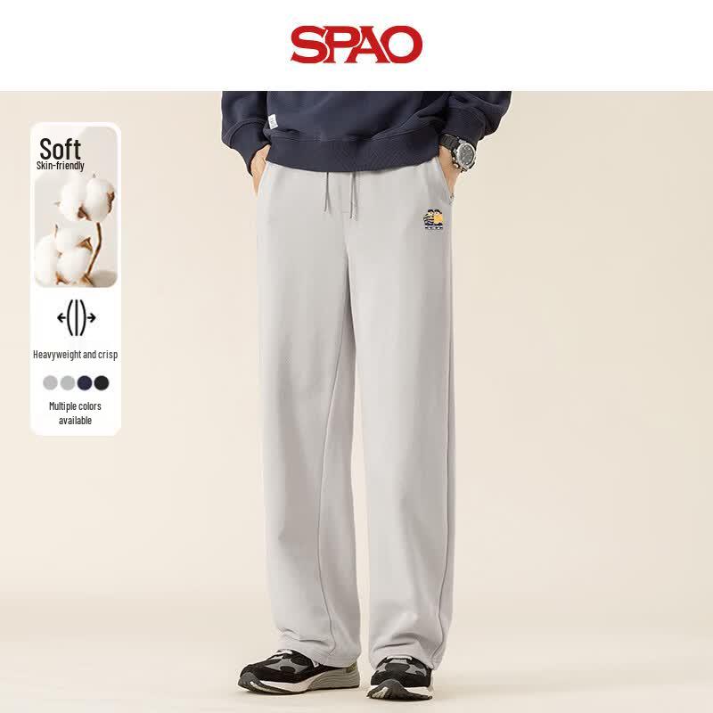 Мужские прямые спортивные штаны SPAO с нашивкой-медведем