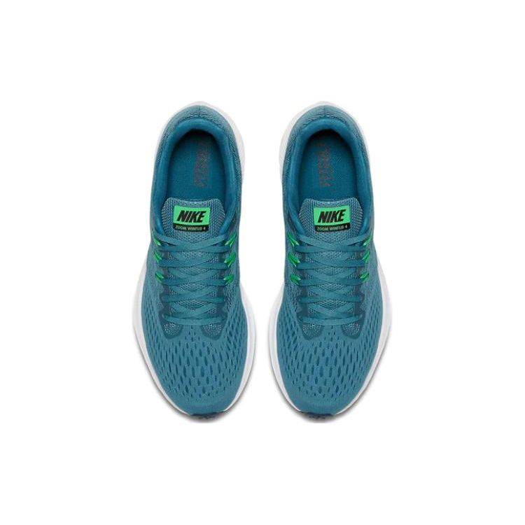 Nike Zoom Winflo 4 Удобные Нескользящие Легкие Полувысокие Ретро Баскетбольные Кроссовки Мужские кроссовки Сине-зеленые 898466-004