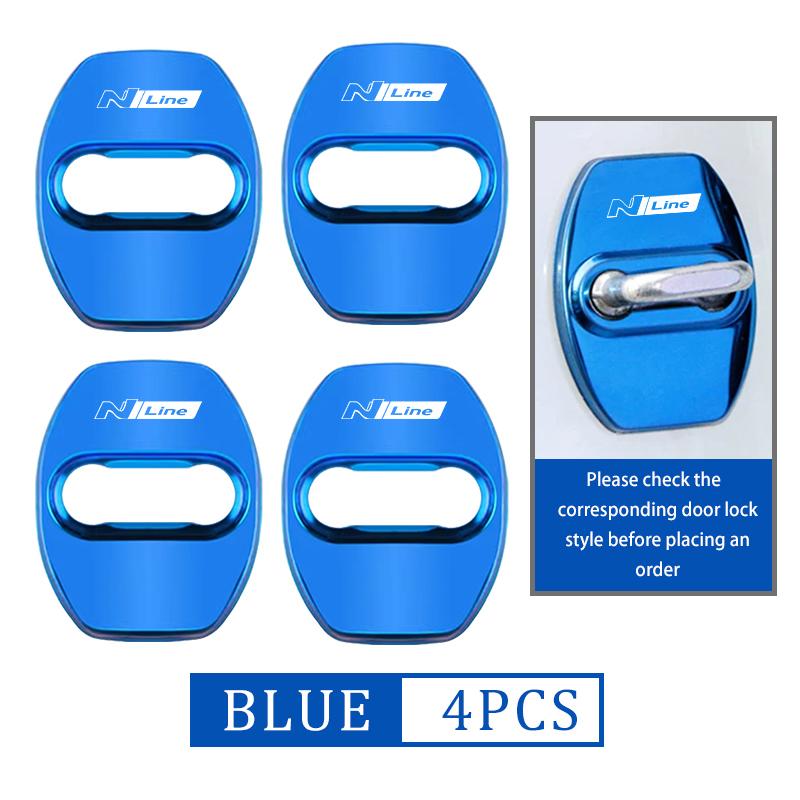 For Hyundai 4Pcs Car Door Lock Cover Stainless Steel Protection Accessories Genesis Azera GDI i10 i20 i30 i40 ix20 ix35 Accent lj2