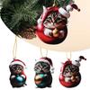 Акриловая Рождественская Подвеска Кошка 2D Подвеска для Подвешивания Креативные Рождественские Украшения Дом