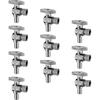 (10-Pack) Cyrret Straight Stop Pex Valve 1/2" PEX Inlet x 3/8" Compression Outlet No Lead Brass Angle Stop Sink Water Shut off Valve Quarter 1/4 Turn