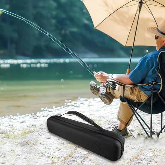 Сумка для рыболовных снастей, большой вместительный чехол для удочки с усиленной ручкой, металлическая молния, портативная сумка для хранения удочки из ткани Оксфорд