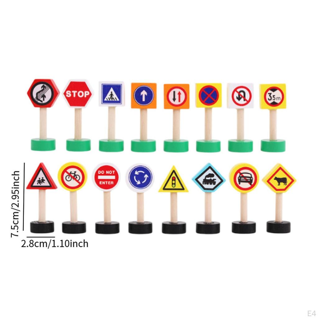 Набор из 16 предметов, аксессуары для треков Holzstraße Schilder Straße Zug, образование для мальчиков и девочек