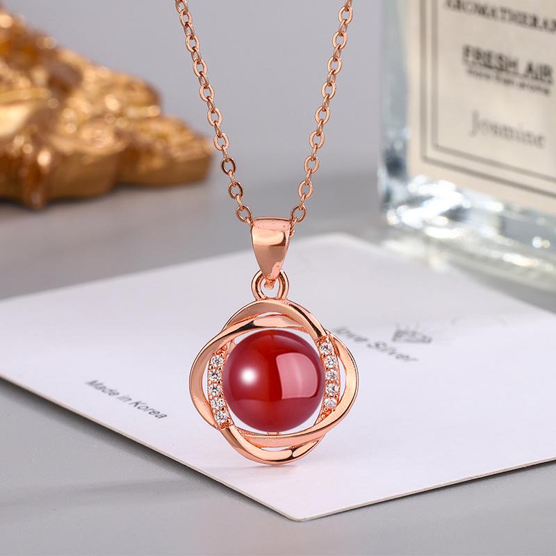 Этническое колье с подвеской из циркона и зеленого агата с желтым, красным, белым халцедоном для женщин