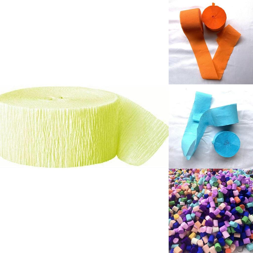 Vibrant 82ft Crepe Paper Party Streamers Roll For Birthday Wedding Hanging Decor Craft
