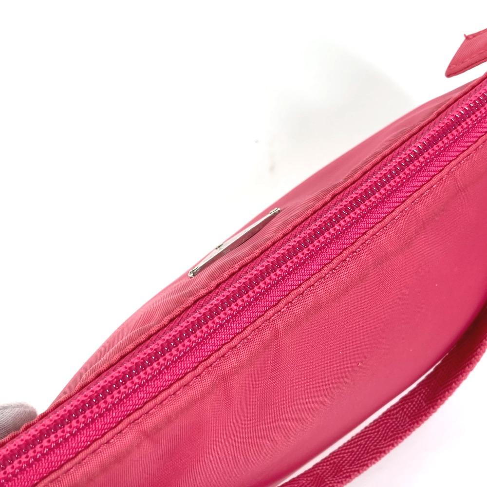 PRADA MV633 Triangle Logo Plate Hand Bag Accessory Pouch Shoulder Bag Pink